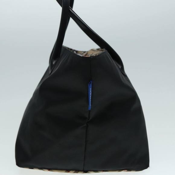 BURBERRY Nova Check Tote Bag Nylon Beige Black Silver Auth fm3822 - Picture 4 of 16